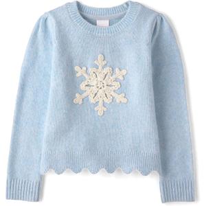 Gymboree Baby-Girls and Toddler Long Sleeve Crew Neck Pullover Sweater (12-18 Months, Frosty Snowflake)