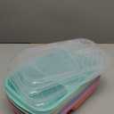 4 Pack Bento Lunch Box Set 3 Compartment Food Storage Containers Wheat Straw Meal Prep Lunch Box Plastic Food Storage Containers, Microwave and Dishwasher Safe (light colour)