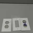 Decorative Framed Design Switch Plates Outlet Covers, Duable Metal Wall Plates (Off White/1 Decorator 4 Pack)