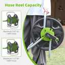 Water Hose Reel Cart, Holds 65-130 Ft of 5/8 Inch Hose, Wall Mounted Garden Hose Cart, Portable Hose Reel for Convenient Storage and Watering (Green)