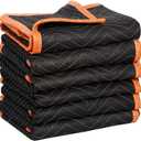 Simpli-Magic 79522 Heavy Duty Padded Moving Blankets, Orange/Black, 72” x 80”, 6 Pack