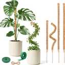 4 Pack Moss Pole, 2 Pack 28" & 2 Pack 48" Bendable Monstera Plant Support, Plant Stakes for Climbing Indoor Plants, Coco Coir Moss Pole for Potted Plants, Pothos, Philodendron