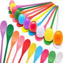 TOPLEE 20 Pcs Easter Egg and Spoon Race Game Set, 10 Players Balance Relay Easter Games Include 10 Eggs and Wooden Spoons for Kids Family Carnival Sports Outdoor Games Holiday Birthday Party Supplies