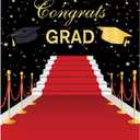 Renaiss 5x7ft Congrats Grad Backdrop for Photoshoot Graduates Students Portrait Red Carpet Avenue of Stars Photography Background Grad Hats Banner Graduation Prom Party Decors Photo Studio Props (FSW08465)