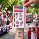 10PCS American Flag Temporary Tattoos Patriotic USA Tattoo Stickers Waterproof Transfer Body Art for Independence Day World Soccer Tournament Sports Events Party Favors