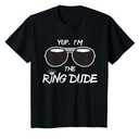 Yup I'm The Ring Dude - Funny Kids Ring Bearer T-Shirt, Black, L