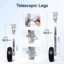 Boat Launching Wheels,Stainless Steel Adjustable Leg Length & Angle Transom Launching Wheels with Pneumatic Tire for Inflatable Boat, Aluminum Boat