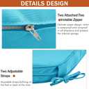 Outdoor Chair Cushions Set of 4 Water Resistant Patio Chair Cushions with Tie 3 Year Color Fastness Thick Outdoor Seat Cushion for Garden Lawn Round Corner Teal 17x16 Inch