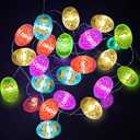 Aogist 50LED Easter Egg Fairy Lights - 16ft Super Bright 3D Egg String Light Battery Operated Decor for Indoor/Outdoor Easter Basket Spring Party Home Yard Tree Decor,2 Pack