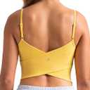 Colorfulkoala Women's Dreamlux Crop Tank Tops with Built in Bra Adjustable Spaghetti Strap Workout Yoga Camisole (Blazing Yellow)