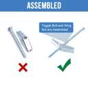 3/8"x4" Toggle Bolts (12 Pcs) 3/8 inch Wall Anchors for Drywall Heavy Duty, Butterfly Anchor Bolt for Hollow Wall, Sheetrock, Ceiling