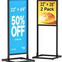 KOOV 22"×28" & 22"×69" Sign Holder Floor Stand, 2-In-1 Poster Stand 1Pack