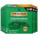 Twinings Irish Breakfast Black Tea Individually Wrapped Bags, 50 Count (Pack of 6), Flavourful, Bold, Robust, Caffeinated, Enjoy Hot or Iced, 300 Teabags (EXP 10/28/28)