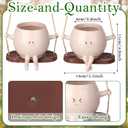 Suclain 2 Pcs Swinging Planter Pots Funny Planters Hanging Cute Planters for Women Gift Indoor Outdoor Resin Smile Faces with Drainage Holes Succulent Pot String of Pearls Plant Flower