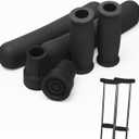 Replacement Crutch Pads, Ahier Padding for Walking Arm Crutches, Hand Grips, and Feet Caps, Fits Standard Aluminum Crutches 6 Pieces-Set (Black)