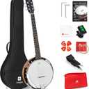 Vangoa 6 String Banjo Guitar Full Size, 38 Inch Banjo Guitar with Resonator Closed Back, Remo Head, Beginner Banjitar Six String Banjo Kit for Adults Teens Starters