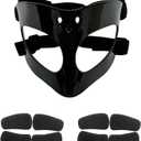 Nose Guard for Sports, Broken Nose, Adustable Face Mask with Foreheard Vent, Foam Padding for Men and Women,Adult,Basketball,Baseball,Football,Softball Face Guard(Black)