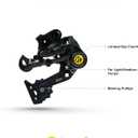 Box Four 8 Speed X-Wide Rear Derailleur Bicycles MTB Hanger Non-Direct Mount for Mountain Bike, Cycling Finished Matte Onyx Sealed Bearing Pulleys | Black