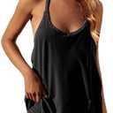IQSQSQ Womens Sleeveless Athletic Hot Shot Mini Dress with Built-in Shorts Sundress.L