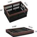 Kekow 15 L Black Plastic Collapsible Storage Basket, Folding Crates Storage, Set of 3