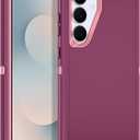 for Samsung Galaxy S25 FE Case Heavy Duty Protective Shockproof Dropproof 3-Layer Full Body Protection [Without Screen Protector] Tough Rugged Case for Galaxy S25 FE,Purple/Pink