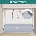 Under Sink Mat, 34" x 22" Waterproof Silicone Under Sink Tray for Kitchen & Laundry Cabinets, Kitchen Cabinet Shelf Protector, Up to 3.3 Gallons Liquid, Fits 36 inch Standard Cabinet Light Grey