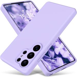 Varikke for Samsung Galaxy S25 Ultra Case, Liquid Silicone Upgrade [Camera Protection] [Anti-Scratch Microfiber Lining] Slim Soft Touch Gel Rubber Shockproof Phone Case 6.9", Lilac Purple