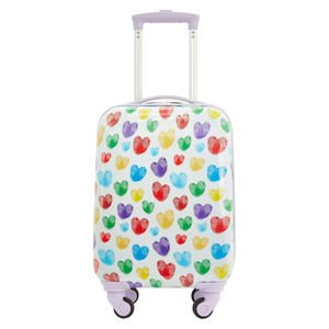 Travelers Club Kids Travel Luggage- Thumbprint heart Multicolored Hearts Watercolor Elastic Travel Luggage