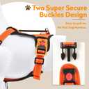 No Pull Dog Harness with 2 Leash Clips, Reflective Adjustable Soft Padded Vest with Handle, Breathable Oxford No Choke Pet Vest for Puppy, Orange,XS