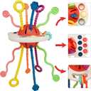 Montessori Toys, Silicone Pull String Activitys, Developmental Pulling Baby Sensory Toy, Car Seat Airplane Travel Toddler Boy &Girl Infant Birthday Gifts 18 Months+