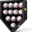 Baseball Display Case Large, Baseball Holder Shadow Box for 12 Baseball Display, HD Acrylic Front UV Protection,Wooden Frame for Collecting Autographed Balls Exquisite Souvenirs