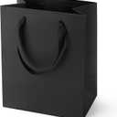 MOXARYSU Black Gift Bags With Handles: 8x5x10 Inch 5pcs Black Paper Bags Medium Bulk For Party Shopping Birthday Wedding (M-5)