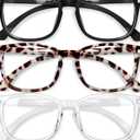 Gaoye Stylish Blue Light Glasses for Woman - Computer Glasses 99% Blue Light Blocking - Lightweight TR90 Frames - 3 pack