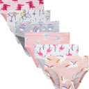 Slenily Little Girls' Soft Cotton Underwear Kids Cool Breathable Comfort Panty Briefs Toddler Undies (Pack of 6)