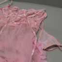 Foxiny Sexy Ruffle Floral Skirt Underwire Mesh Sheer Lace Babydoll Lingerie Dress with Thong 2 Piece, Small