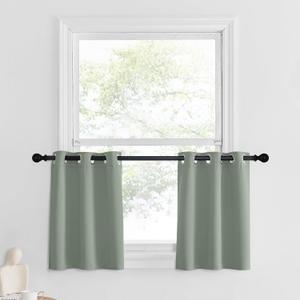 NICETOWN Sage Green Blackout Christmas Valances for Windows Treatment 24 Inch Length Solid Thermal Insulated Grommet Top for Bedroom Bathroom Curtains Valance for Small Windows, 2 Panels, 29" x 24"