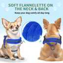 Lukovee No Pull Dog Harness and Leash Set, Soft Padded Small Dog Harness, Neck & Chest Adjustable Reflective Vest Puppy Harness with 4ft Lightweight Anti-Twist Dog Leash for Small Dogs (S, Blue)