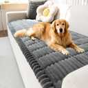 OTOB Couch Cover for Dogs Washable, Non Slip Funny Pet Couch Covers Sofa Slipcovers Cushion Mat, Plush Soft Cozy Pet Friendly Furniture Protector, All Seasons (Dark Gray, 23.6" x 47.2")