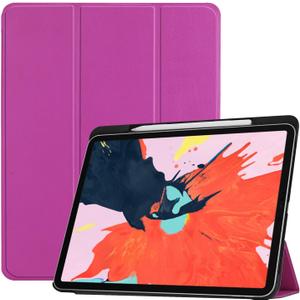 Tablet Cover for Apple iPad Pro 12.9 3rd Generation(2018 Release),Folio Stand Lightweight Leather Case for Apple iPad Pro 12.9" Gen 3th A1876 A2014 A1895 A1983 (SLO-Purple)