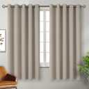 BGment Room Darkening Curtains 63 Inches Long - Grommet Thermal Insulated Drapes Window Treatment Curtains for Bedroom, 2 Panels, 70 x 63 Inch, Camel