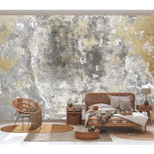 Industrial Grey Gold Concrete Texture Peel and Stick Wallpaper