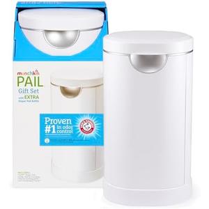 Munchkin® PAIL™ Diaper Pail Baby Registry Starter Set, Powered by Arm & Hammer, Bags, Baking Soda Cartridge Munchkin® PAIL™ Diaper Pail Baby Registry Starter Set, Powered by Arm & Hammer, Bags, Baking Soda Cartridge