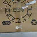 Large Modern Metal Wall Clocks Rustic Round Silent Non Ticking Battery Operated Roman Numerals Clock for Living Room/Bedroom/Kitchen Wall Decor-(Gold, 40cm), 16 Inch