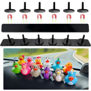 Duck Holder for Jeep Wrangler,Metal Rubber Ducks Holder for Jeep Dash,Magnetic Duck Plugs for Dash Decorations,Adjustable Duck Mount for Jeep Dashboard,2 Pack(Black)