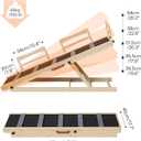 HOOBRO Dog Ramp for Bed, 47.2" Long Foldable Pet Ramp with Non-Slip Mat and Side Rails, Wooden Dog Ramp for High Beds, Couch and Car, 5 Height Adjustable from 15.6" to 25.2", Natural, NB42PT03