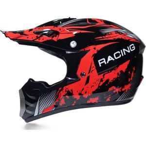 Motocross Helmet Full Face MTB Helmet Motorbike Crash Helmet Full Face MTB Helmet DOT Approved for Kids Motocross Helmet Children Quad Bike ATV Go Karting Helmet (Small)