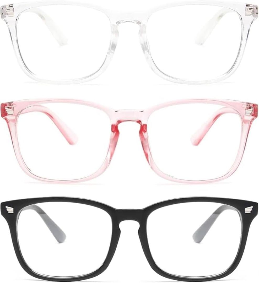 Blue Light Blocking Glasses - Fashion Square Eyeglasses, Anti UV Ray Computer Gaming Glasses Blue Blockers for Women/Men