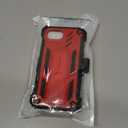 FNTCASE for iPhone 17e Phone Case: for iPhone 16e Case Military Grade Rugged Case with Kickstand & Holster | Shockproof TPU Protection Bumper Matte Textured Design | Heavy Duty Protector Red