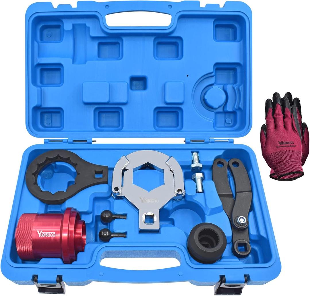 Rear Drive Axle Differential Installer Remover Tool Kit, Compatible with BMW E70 E90 E91 E92 X3 X5 X6 RWD 4WD, Replace for 335040 335050 335060 335080 230020, with Carrying Case & Gloves (10pcs)
