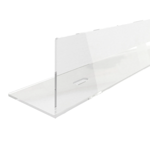 Heavy Duty Acrylic Gondola Clear Rack | Clear Shelf Front Lip |